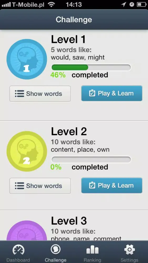 Vocabla: GRE Exam. Play & learn 1000 English words and improve vocabulary in easy tests.应用截图