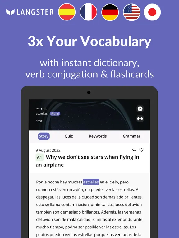 Langster: Language Learning iPad  Screenshots