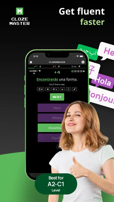 Captures d'écran de Clozemaster: Expand Vocabulary