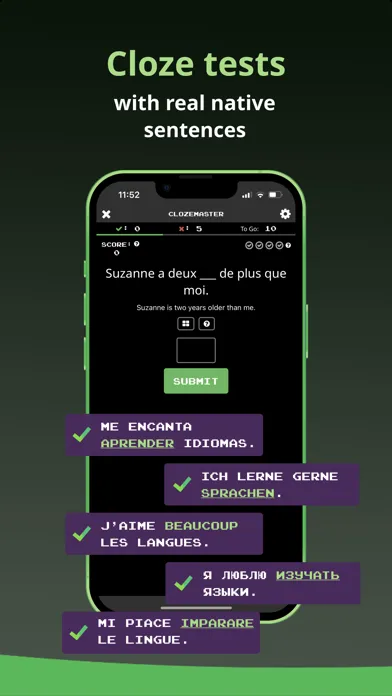 Captures d'écran de Clozemaster: Expand Vocabulary