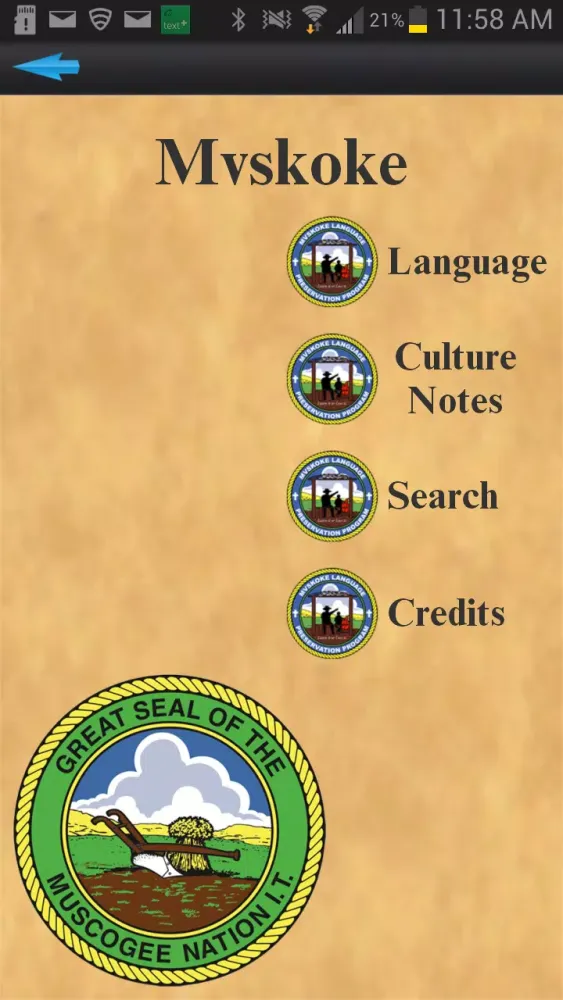 Mvskoke Language Screenshots