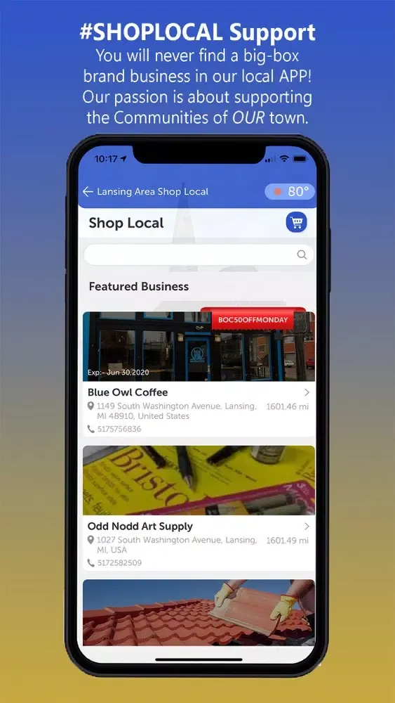 Ảnh chụp màn hình của Lansing Area Shop Local