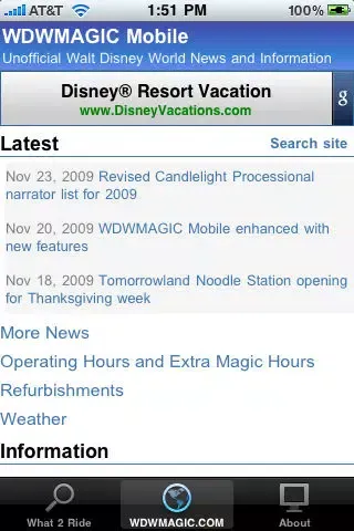 WDW What-2-Ride Walt Disney World Edition Ekran Görüntüleri