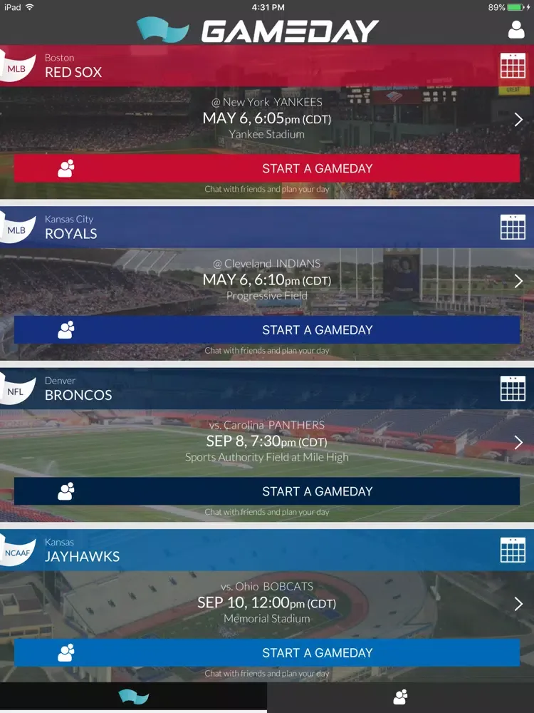 GAMEDAY - Social game plans for sports fans iPad  스크린샷