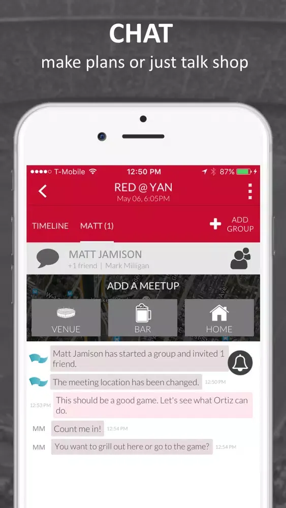 GAMEDAY - Social game plans for sports fans 스크린샷
