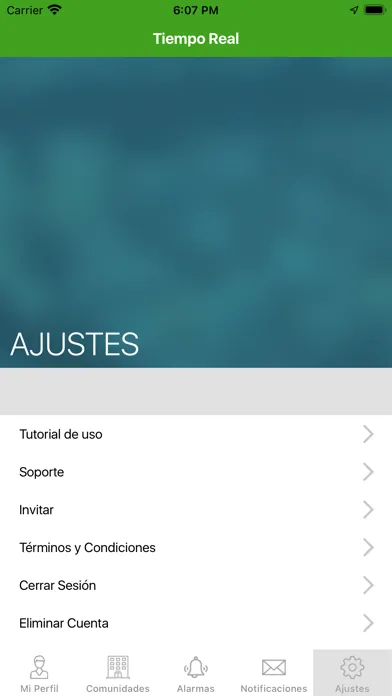 Tangkapan layar Tiempo Real App