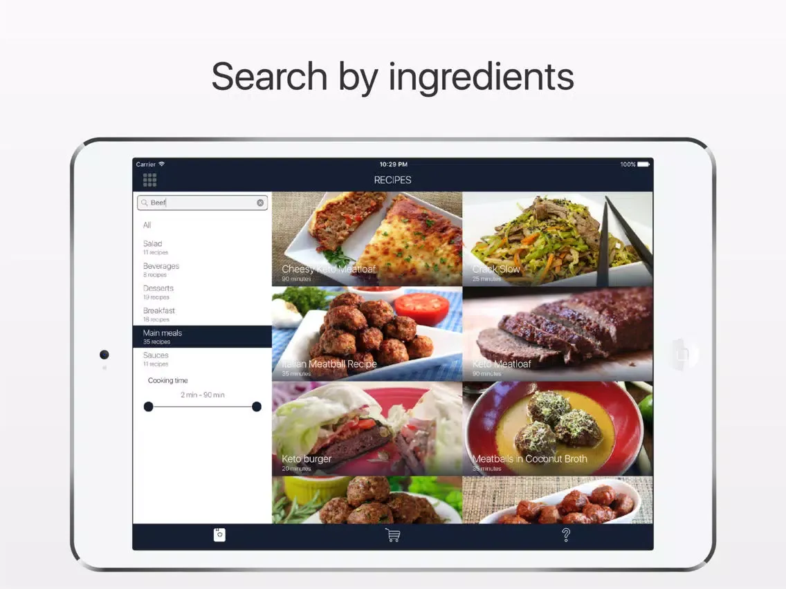 Keto diet recipes: low carb weight loss recipe book for Ketogenic diet iPad 應用截圖