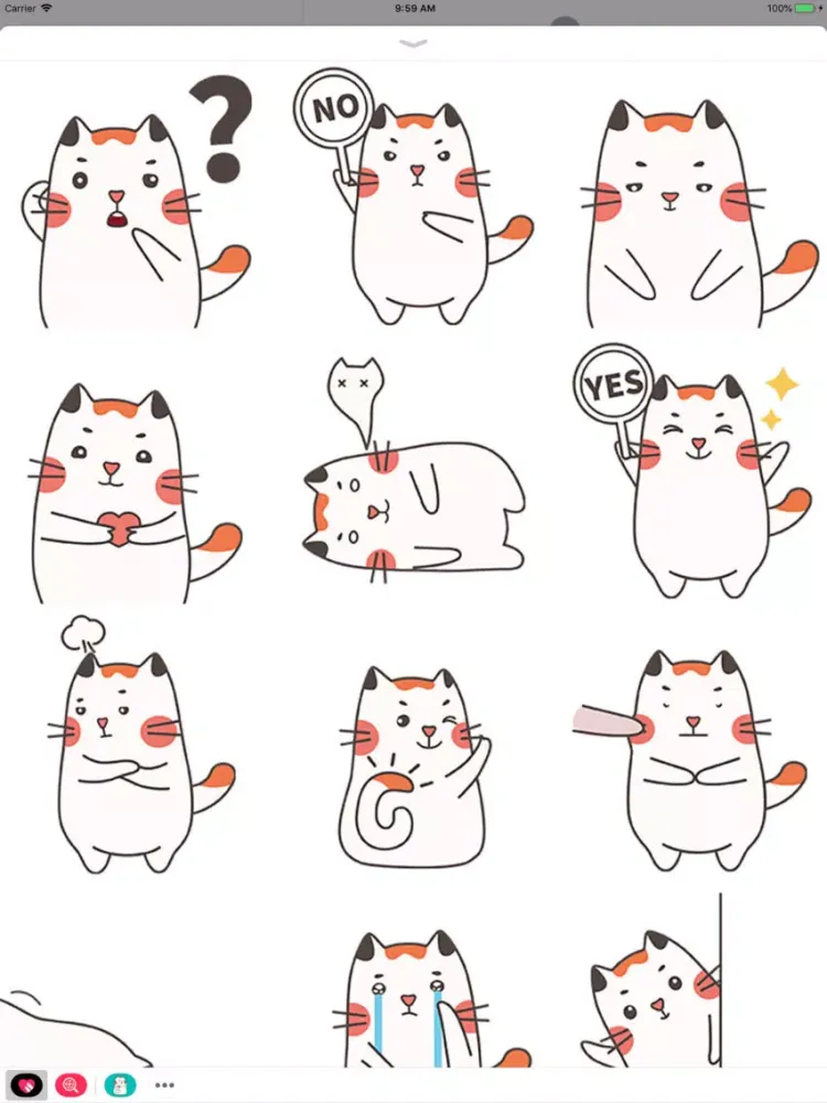 صور Calico Cat Animated Stickers iPad 