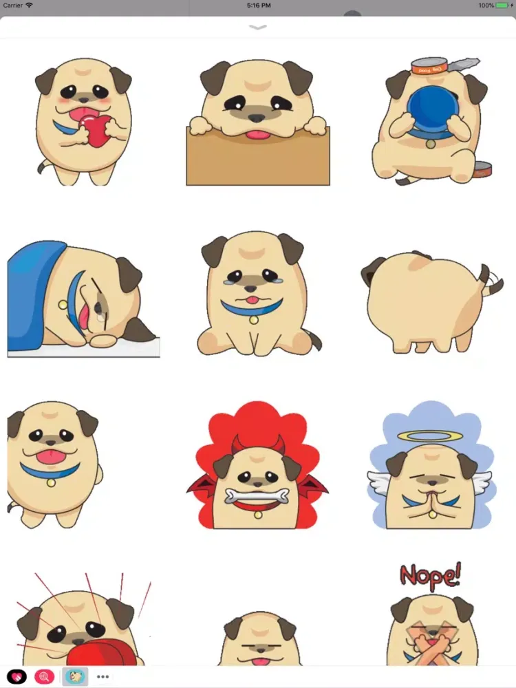 Скриншоты Fatty Pug Animated Stickers iPad 