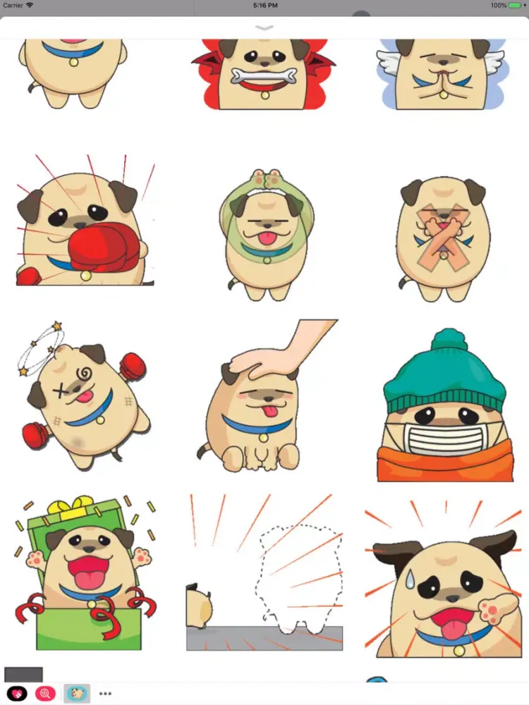 Скриншоты Fatty Pug Animated Stickers iPad 