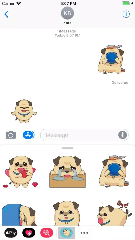 Скриншоты Fatty Pug Animated Stickers