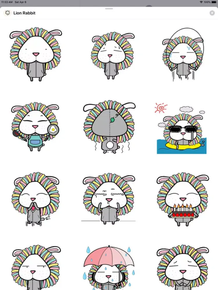Скриншоты Lion Rabbit Animated Stickers iPad 