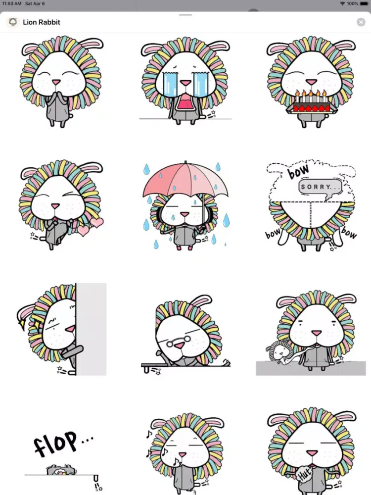 Скриншоты Lion Rabbit Animated Stickers iPad 