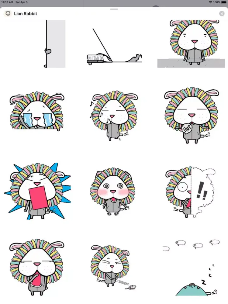 Скриншоты Lion Rabbit Animated Stickers iPad 
