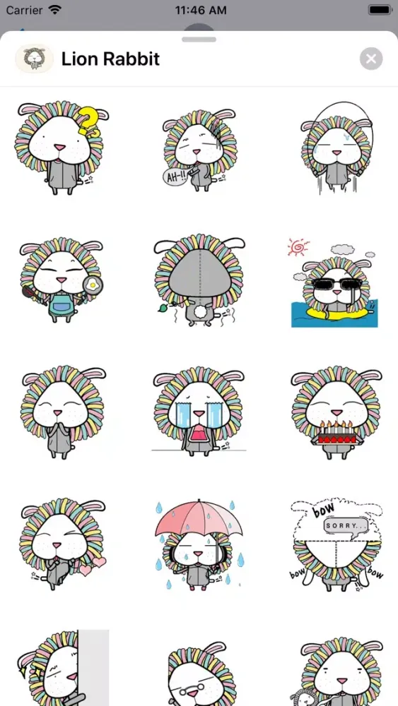 Скриншоты Lion Rabbit Animated Stickers