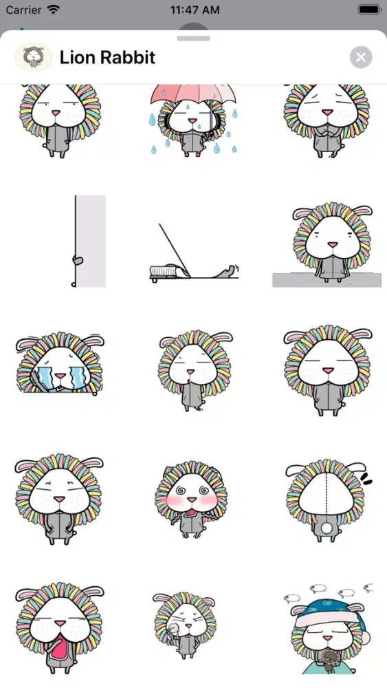 Скриншоты Lion Rabbit Animated Stickers