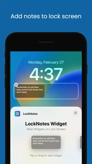 Screenshot di LockNotes: Note on Lock Screen