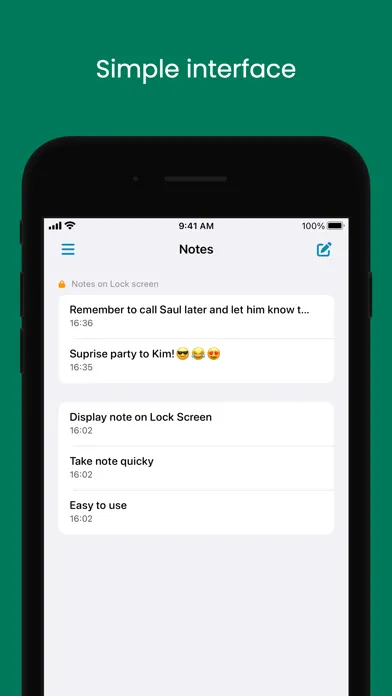 Screenshot di LockNotes: Note on Lock Screen