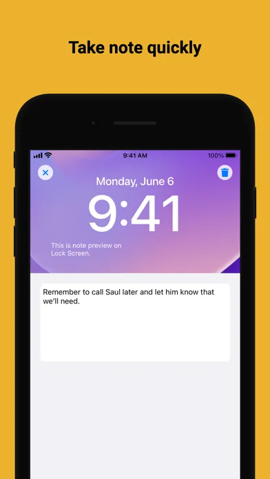 Screenshot di LockNotes: Note on Lock Screen