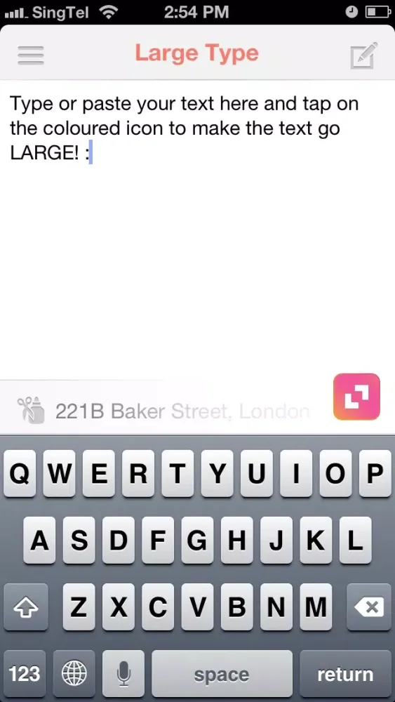 Screenshot di LargeType - full screen text