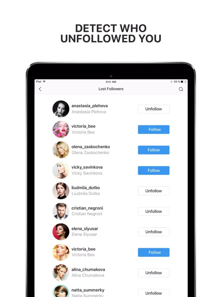Ảnh chụp màn hình của Reports: Followers Tracker iPad 