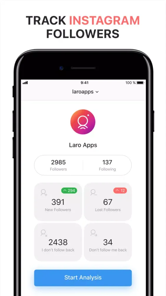 Ảnh chụp màn hình của Reports: Followers Tracker