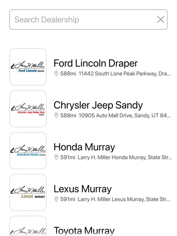 Capturas de tela do Larry H. Miller Dealerships iPad 