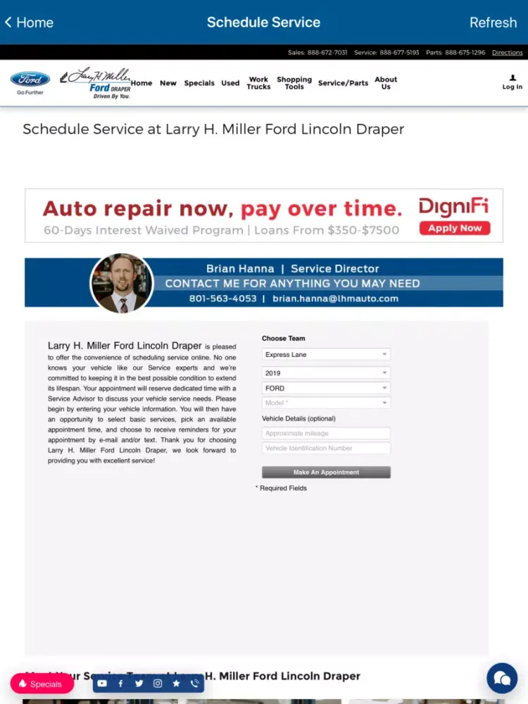 Capturas de tela do Larry H. Miller Dealerships iPad 