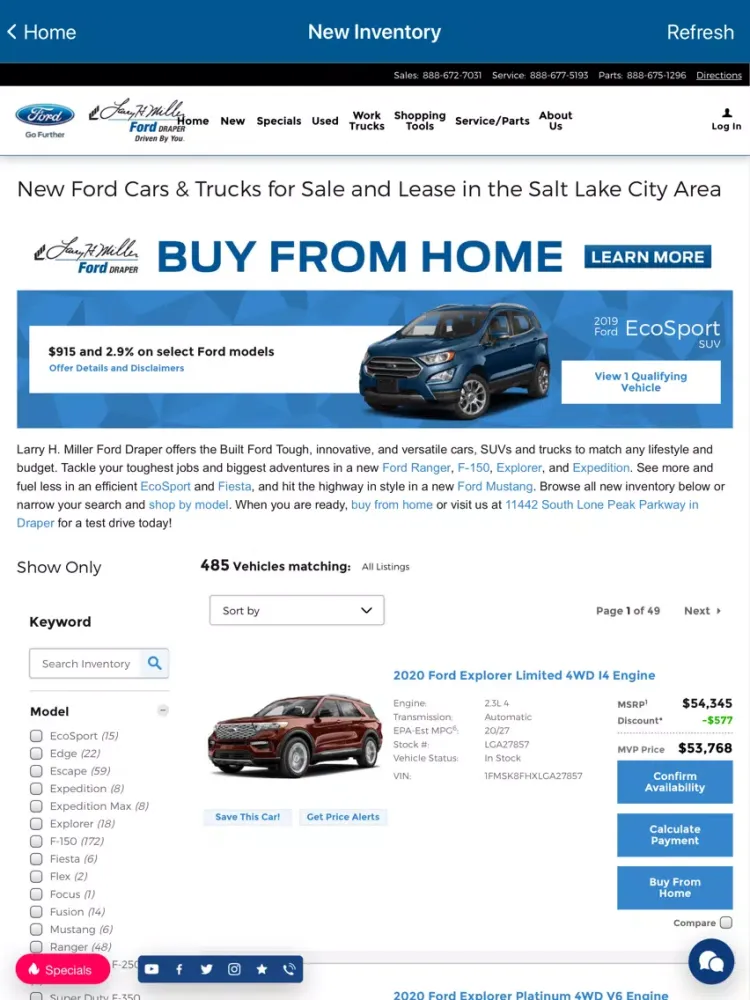 Capturas de tela do Larry H. Miller Dealerships iPad 
