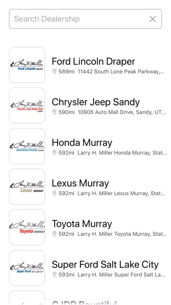 Capturas de tela do Larry H. Miller Dealerships