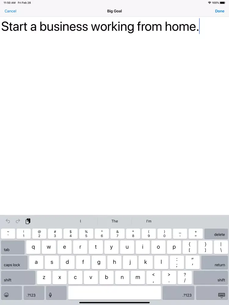 Capturas de tela do 1Goal iPad 