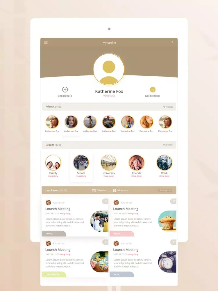 eDiary App iPad  Screenshots