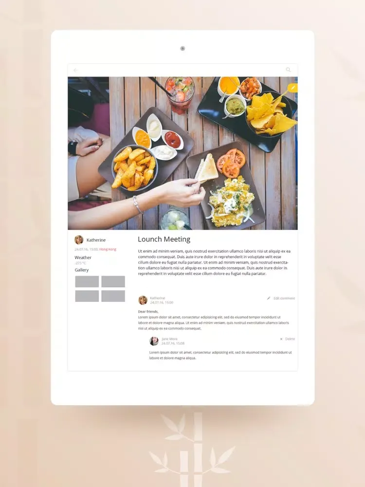 eDiary App iPad  Screenshots