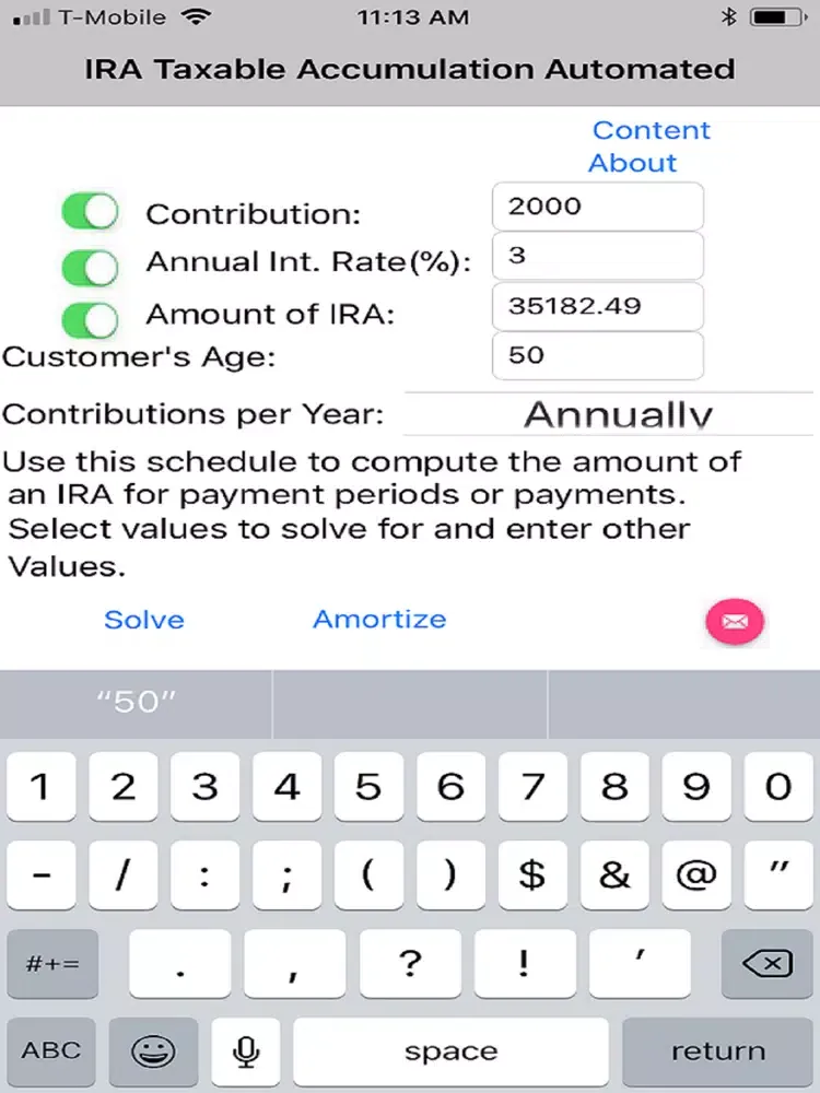 IRA Tax Accumulation Automated iPad  স্ক্রিনশট