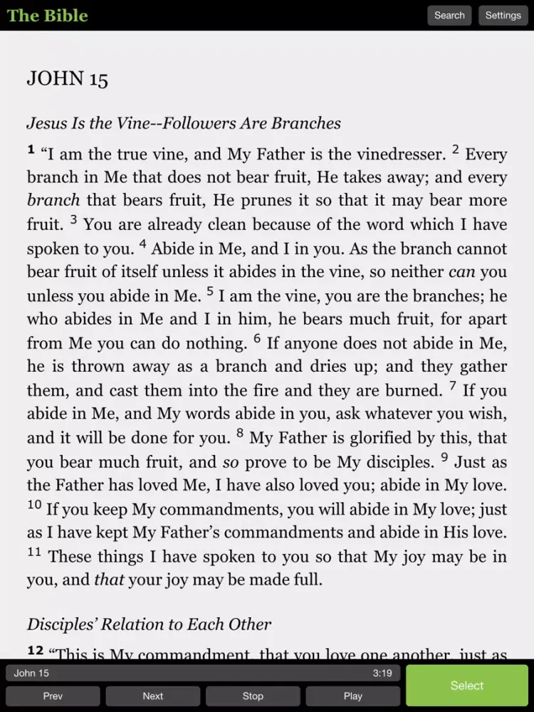 Capturas de tela do The Bible - Audio and Text iPad 