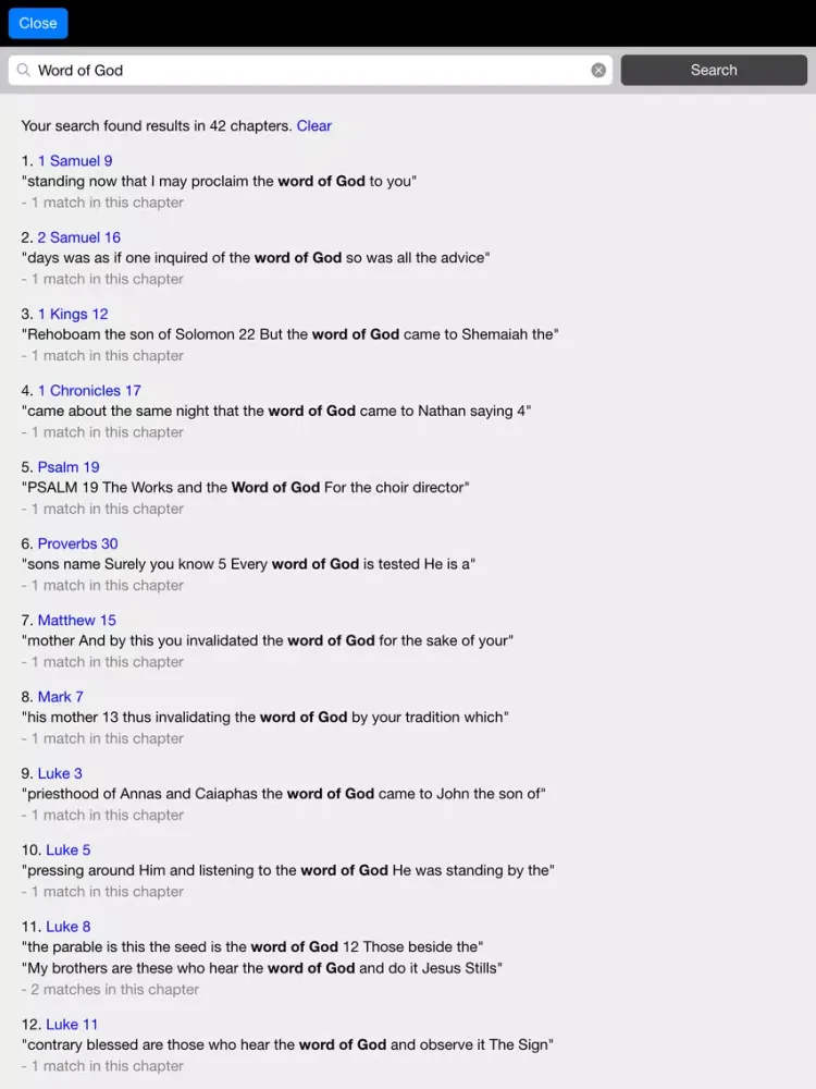 Capturas de tela do The Bible - Audio and Text iPad 