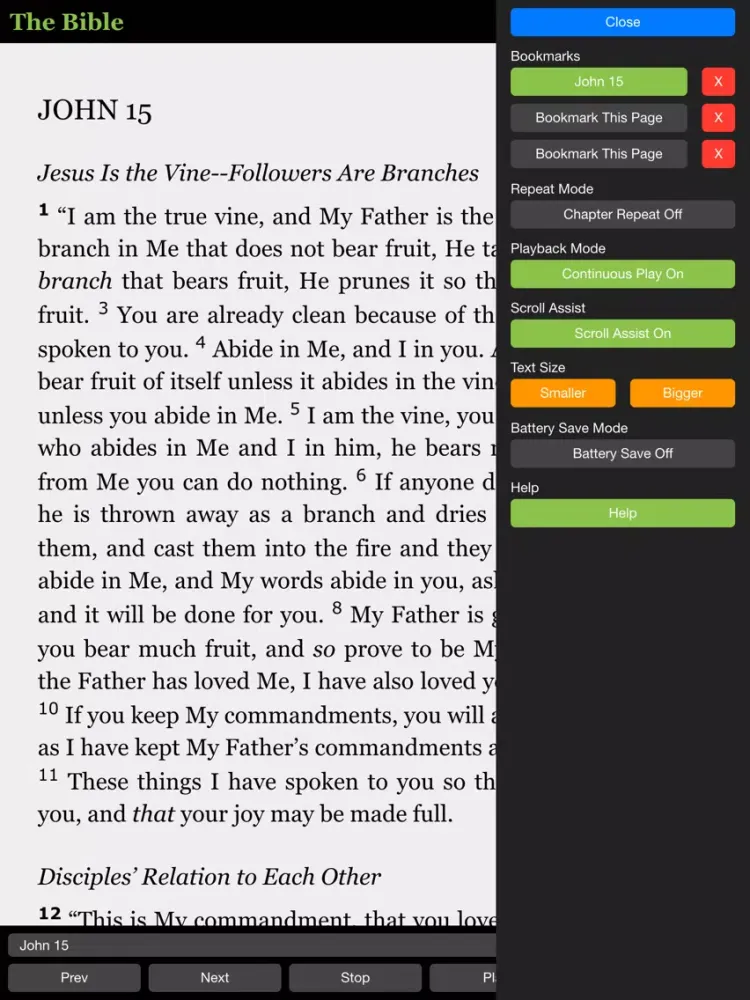 Capturas de tela do The Bible - Audio and Text iPad 