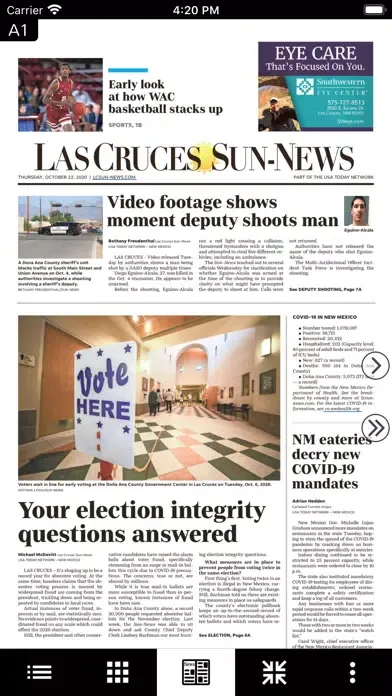 Tangkapan layar Las Cruces Sun-News eEdition