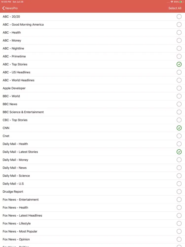ภาพหน้าจอของ News Pro - Top News RSS Reader iPad 