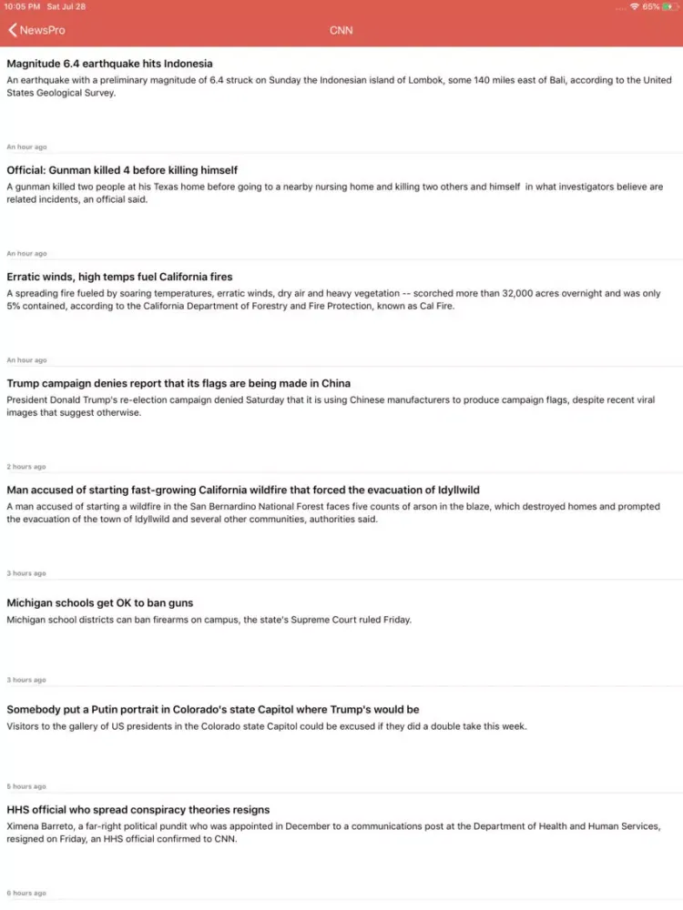 ภาพหน้าจอของ News Pro - Top News RSS Reader iPad 