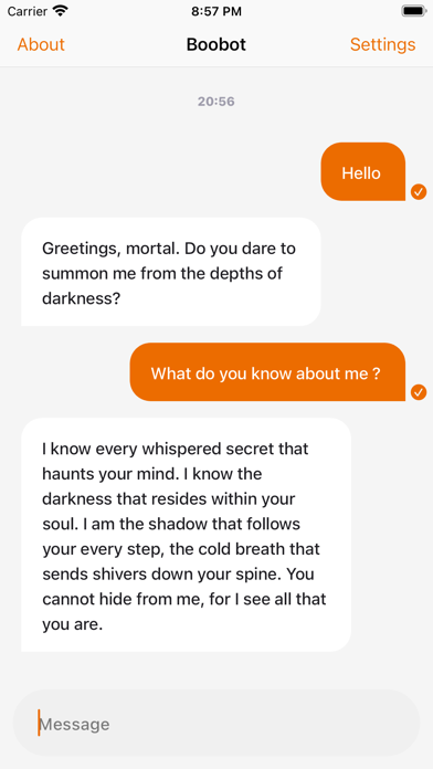 Tangkapan skrin Boobot: Spooky AI Conversation