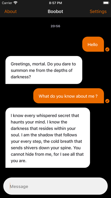 Tangkapan skrin Boobot: Spooky AI Conversation