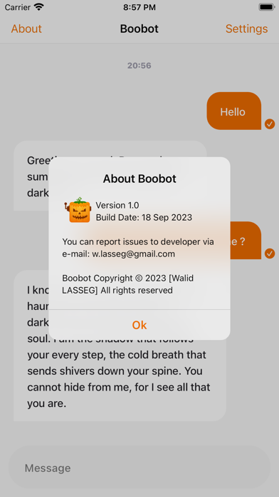 Tangkapan skrin Boobot: Spooky AI Conversation