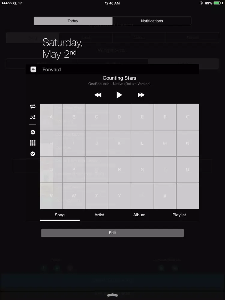 Capturas de tela do MusicPeek - Music Player Widget for Notification Center iPad 
