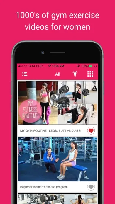 Captures d'écran de Women Gym Exercise Videos: Healthy fitness workout