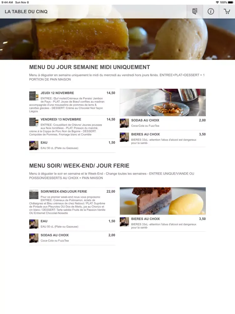 Capturas de pantalla de La Table Du Cinq iPad 