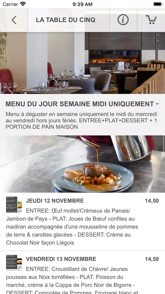 Capturas de pantalla de La Table Du Cinq