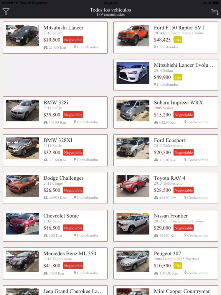 Blanco Automotors iPad  Ekran Görüntüleri