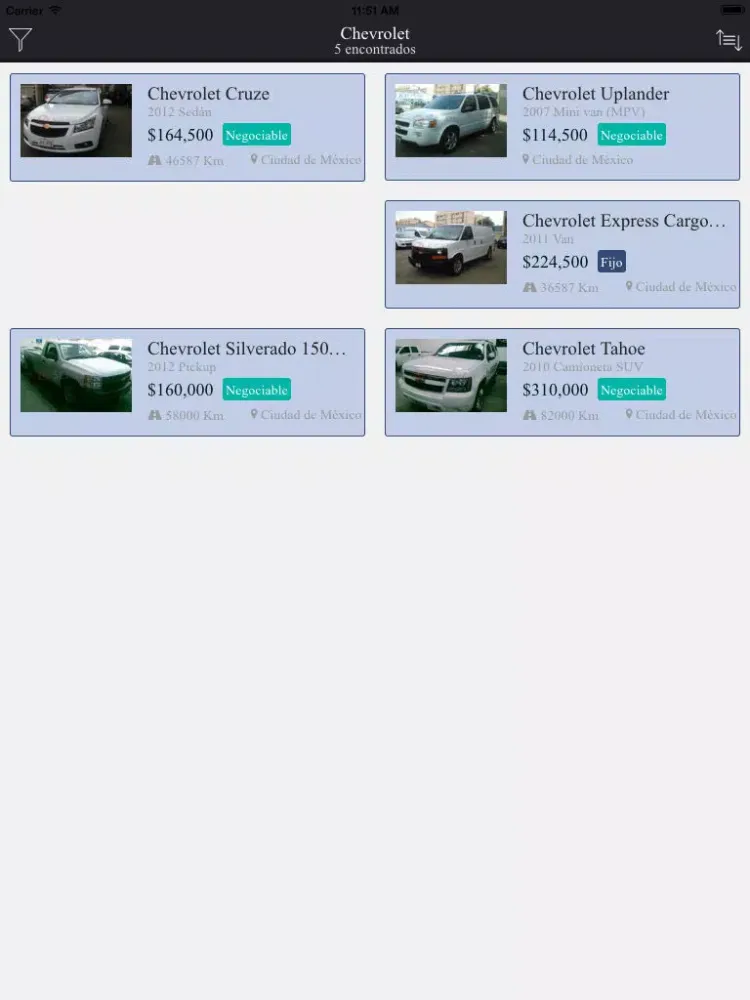 Tangkapan layar Grupo Andrade iPad 