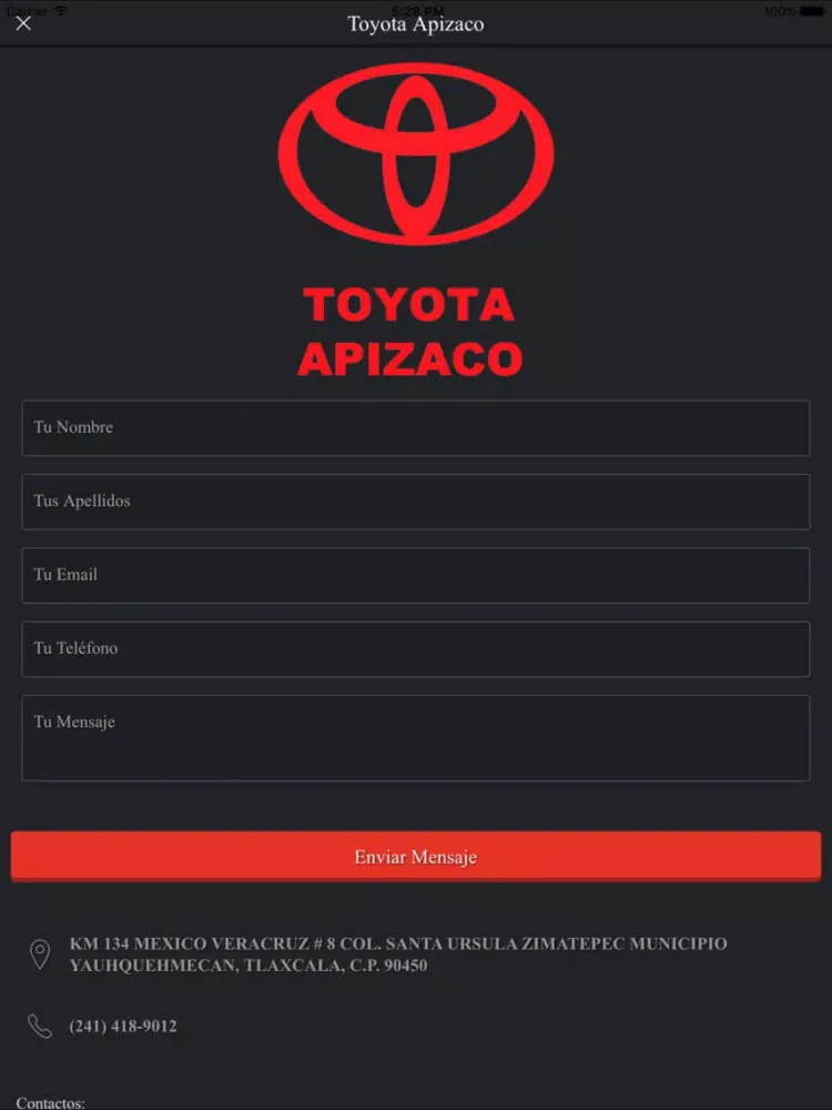 Toyota Apizaco iPad  Screenshots